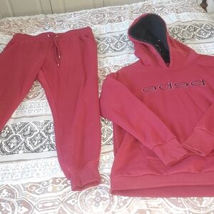 Bebe Maroon Hoodie and Jogger Set